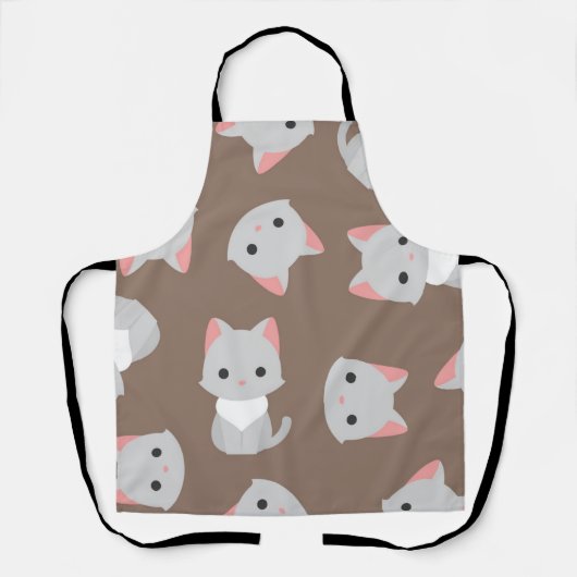 猫パターン エプロン (正面)