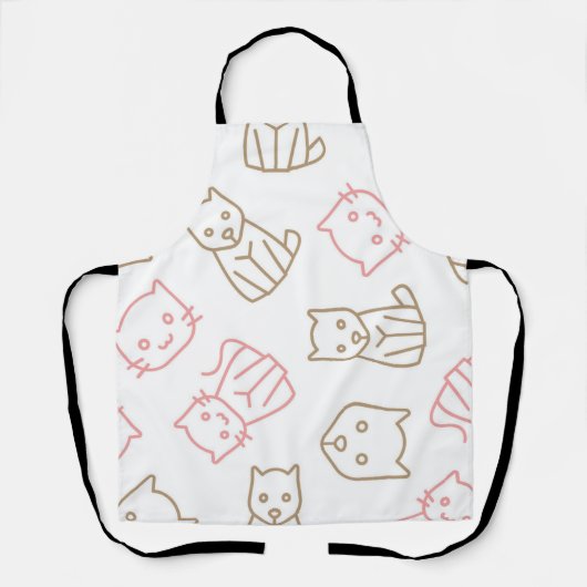 猫パターン エプロン (正面)