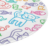 猫パターン カッティングボード (角)