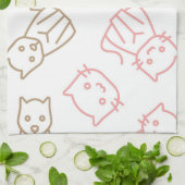 猫パターン キッチンタオル (折り畳み)
