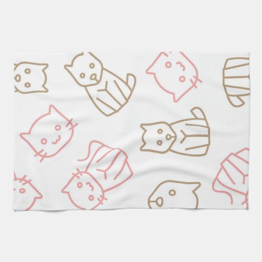 猫パターン キッチンタオル (横)