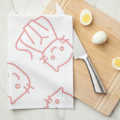 猫パターン キッチンタオル (四つ折り)