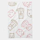 猫パターン キッチンタオル (縦)