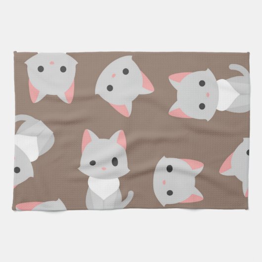 猫パターン キッチンタオル (横)