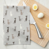 猫パターン キッチンタオル (四つ折り)