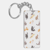 猫パターン キーホルダー (正面左)