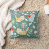 猫パターン クッション (ブランケット)