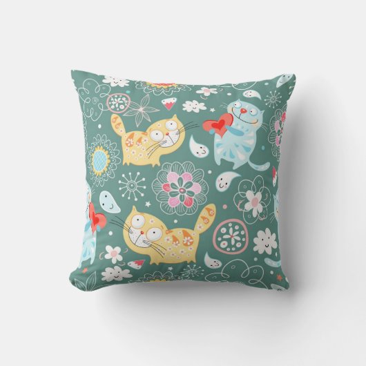 猫パターン クッション (正面)