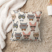 猫パターン クッション (ブランケット)
