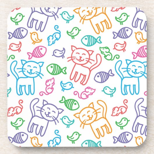 猫パターン コースター (正面)