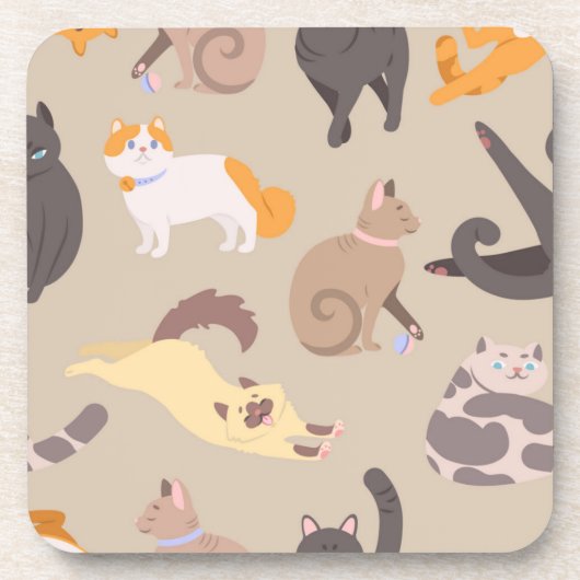 猫パターン コースター (正面)