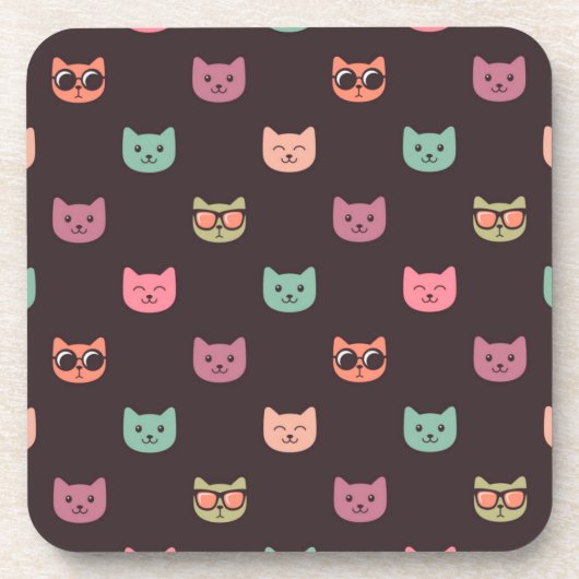 猫パターン コースター (正面)