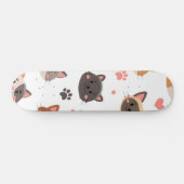 猫パターン スケートボード (横)