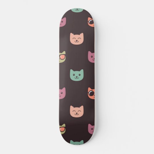猫パターン スケートボード (正面)