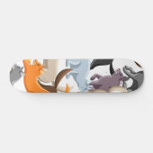 猫パターン スケートボード (横)