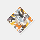 猫パターン スタンダードカクテルナプキン (角)