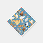 猫パターン スタンダードカクテルナプキン (角)