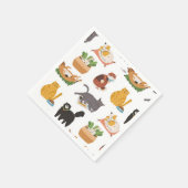 猫パターン スタンダードカクテルナプキン (角)