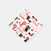 猫パターン スタンダードカクテルナプキン (角)