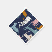 猫パターン スタンダードカクテルナプキン (角)