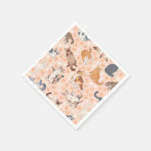 猫パターン スタンダードカクテルナプキン (角)