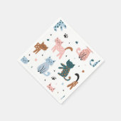 猫パターン スタンダードカクテルナプキン (角)