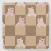 猫パターン ストーンコースター (正面)