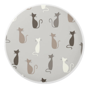 猫パターン セラミックノブ