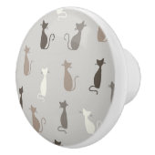 猫パターン セラミックノブ (右)
