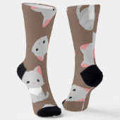 猫パターン ソックス (傾斜あり)
