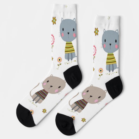 猫パターン ソックス (左)