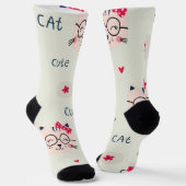 猫パターン ソックス (傾斜あり)