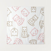 猫パターン タペストリー (正面(横))