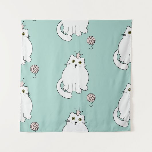 猫パターン タペストリー (正面)