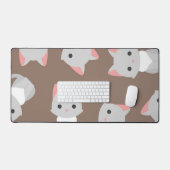 猫パターン デスクマット (キーボード&マウス)