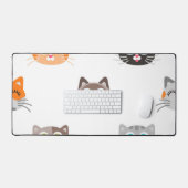 猫パターン デスクマット (キーボード&マウス)