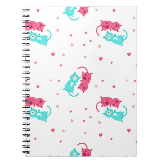 猫パターン ノートブック (正面)