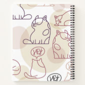 猫パターン ノートブック (裏面)