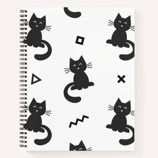 猫パターン ノートブック (正面)