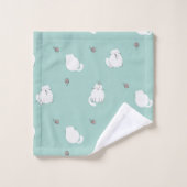 猫パターン バスタオルセット (ウォッシュタオル)