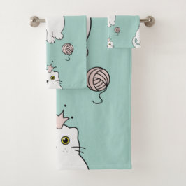 猫パターン バスタオルセット