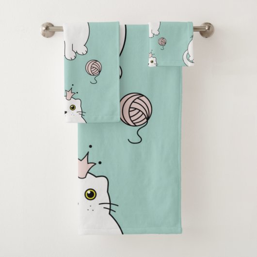 猫パターン バスタオルセット (インサイチュ)