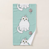 猫パターン バスタオルセット (ハンドタオル)