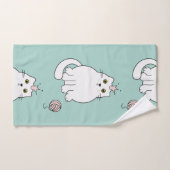 猫パターン バスタオルセット (ハンドタオル)