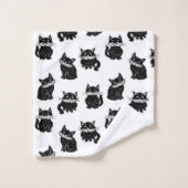 猫パターン バスタオルセット (ウォッシュタオル)