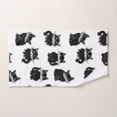 猫パターン バスタオルセット (ハンドタオル)