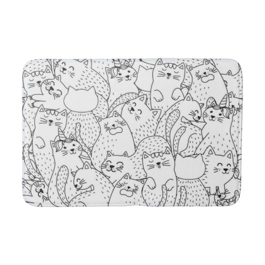 猫パターン バスマット (正面)