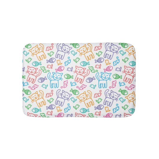 猫パターン バスマット (正面)