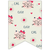 猫パターン バンティングフラッグ (第1の旗)