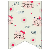 猫パターン バンティングフラッグ (第3の旗)